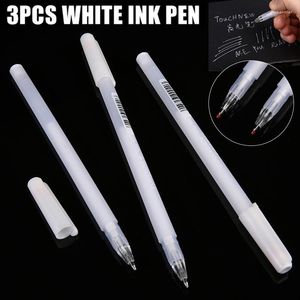 3pcs 0,8 мм белые гелевые чернильные маркер перо Super-Smooth Sketching Painting Punding Pen Line Line Suppors