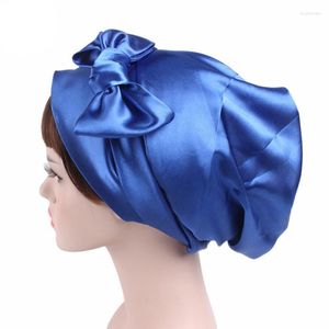 Etnik Giyim Müslüman Kadın Hijab Iinner Scarf Satin Türban Bowknot Head Wrap Beanie Bonnet Headscarf Chemo Cap Meatwear Uzun Kuyruk