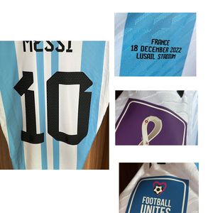 Домашний текстильный финал Аргентина против Франции 2022 Матч Матч Изной игрок выпуск плеера Финал игры футбол.