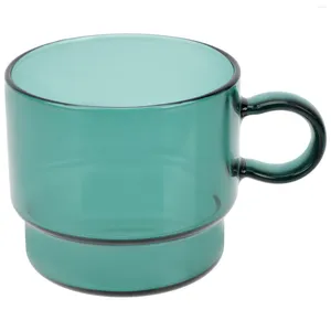Kupalar istiflenebilir cam fincan ev çubuğu çay kahve kupa ısıya dayanıklı cam eşyalar