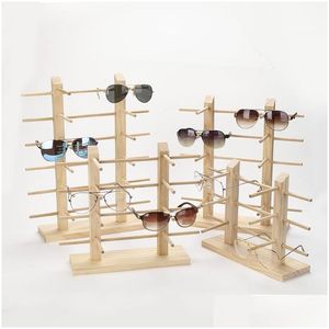 Jewelry Stand Mti Layers Wood Sunglass Display Rack Shelf Eyeglasses Show Holder For Pairs Glasses Showcase Drop 57 W2 Delivery Packa Dhbgu