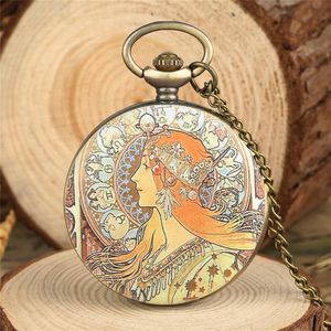 Elegante beleza Lady Design Pocket Pocket Watch Classic Women Girl Analog Quartz Rel￳gios Colar Pingente Chain Clock Gifts286G