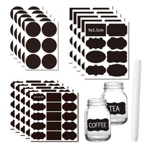 20-100 pcs/set kara tahta etiketleri Spice Sticker Organizer Etiketi Ev Mutfak Kavanozları Şişeleri Kalem ile Blackboard Stickers