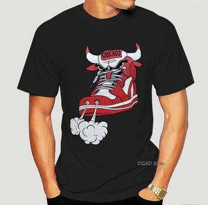 Erkek Tişörtler Erkek Moda Ayakkabı İnek Boğa Kırmızı Beyaz Hip Hop Uzun Çizgi Tişört Siyah Mizahi Tee Gömlek