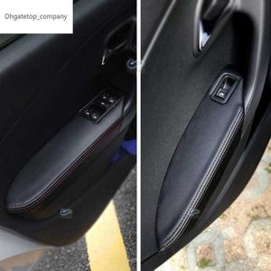 Somente sedan para VW Polo 2012 2012 2013 2014 2015 2016 Microfiber couro maçaneta porta maçaneta de braço painel Tampa decorativa