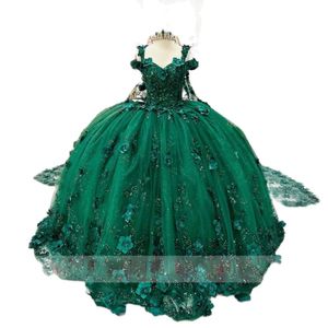 Vestidos de Quinceanera com Cape 3D Flor Bad Vestido de 15 Novia Sweet 16 PROM DO PROM LEXIN PLUS TAMANHO JUNIO