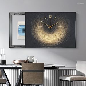 Настенные часы 2022 Light Luxury Meter Box Декоративная картина с толчком и тягой, чтобы заблокировать выключатель гостиной