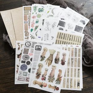 Hediye sargısı retro ovma Scrapbooking estetik hat bitkisi çiçek tasarım kumaş kartı abur cubur dergisi dekorasyon