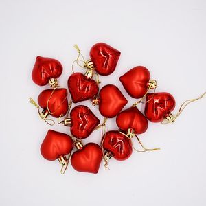 Decorações de Natal Árvore Garland Decoração de ornamentos Pequeno Pingente do Dia dos Namorados de 4,5 cm Eletroplatação em forma especial 12pc Bola de amor