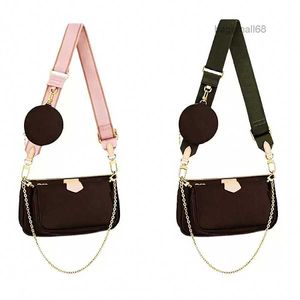 3A çanta Kutulu Tarih kodu M44823 Luxurys crossbody çanta favori çoklu aksesuar cüzdanı 3 adet çanta cüzdanları Kadın tasarımcı cüzdanları bagsmall68