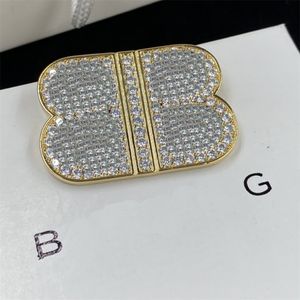 Дизайнерские женские ювелирные броши с полными бриллиантами, модный бренд, женские броши Bb, свадебные украшения, булавки, брошь 2022