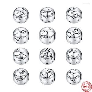 Beads Fine Bead 925 Silver Accessories Twelve Constellations Fit Original Bracelet Charms For Women DIY Jewelry