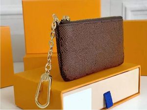 Подлинный кожаный кошелек монеты роскошный дизайн портативный ключ P0uch Classic Man/Women Chain Bag с сумкой для пыли и коробками -кошельками