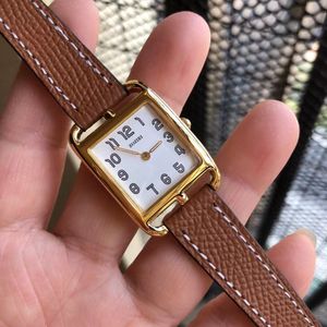 29 мм 23 -мм пара кварцевых часов на мысе Код Женщины мужчины Цифровое число подлинные кожаные наручные часы роскошные бренды аксессуары