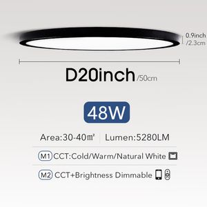 0.9inch Ultra İnce Akıllı LED Tavan Işıkları Lamba Uygulaması/Uzaktan Kumanda Oturma Odası Dekorasyonu için Dimmabable parlaklık Işığı Çin Stili