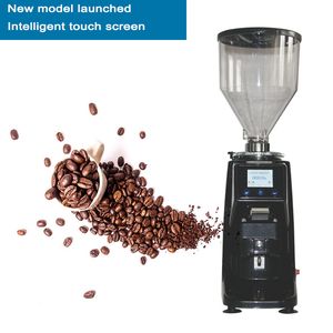 Kommerzielle elektrische Kaffeemühle 60MM Mahlscheibendurchmesser Aluminiumlegierung Bohnentrichter 500g Elegante Samll Kaffeemühle Maschine