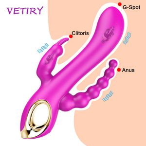 Güzellik ürünleri güçlü yapay penis vibratör g-spot masajcı klitoris vajina anal stimülatör kadın mastürbator üçlü titreşim kadınlar için seksi oyuncaklar