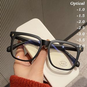 Güneş gözlüğü büyük boy miyop lens gözlükleri kadınlar erkekler anti-mavimsi ışık yakınlık miyopi diyopter lens gözlük lüks reçeteli gözlük
