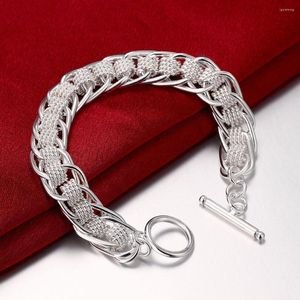 Charm Bilezik Toptan Fiyatı 925 Gümüş Zincir Bağlantı Bilezik Kadınlar İçin Erkekler Modaya uygun mücevher manşet en iyi kalite
