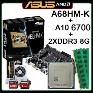 Anakartlar Soketi FM2/FM2 Anakart Seti ASUS A68HM-K KİT A10 6700 ve 2 8G DDR3 AMD A68H PCI-E 3.0 Mikro ATX