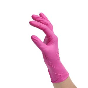 10 çift sıcak toplu tedarik satma tek kullanımlık nitril eldivenler pembe steril gıda sınıfı