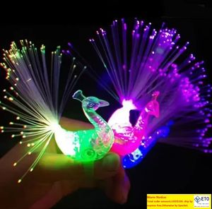 1000 pcs Peacock parmak ışık renkli LED aydınlatma yüzükleri parti gadgets çocuklar akıllı oyuncak hediyeleri