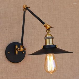 Duvar lambaları ayarlanabilir salıncak kol lambası vintage lampe yemek odası edison retro çatı stili endüstriyel aplikler aplikeler Arandela