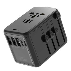 PD 35 W Universal-Reiseadapter QC Schnellladegerät Europäischer internationaler Reisestecker Stromkonverter 3 USB 2 Typ C USA/EU/AU/UK AC-Steckdosen