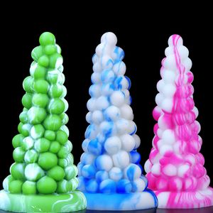 Предметы красоты многоцветная форма винограда Дилдо анальная заглушка с всасывающей чашкой силиконовой материал для взрослых игр сексуальные игрушки в конусообразной приклад для женщины