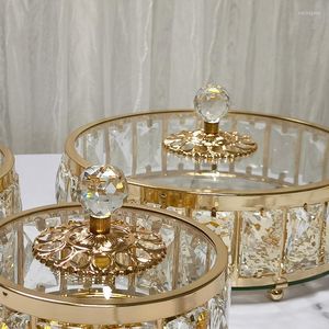 Storage Bottles European Luxury Crystal Glass Fruit Bowl Living Room Coffee Table Candy Box Home Decorations Ornaments