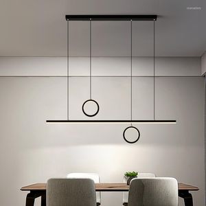 Kolye lambaları minimalist modern led avize ev aydınlatma fırçalanmış halkalar tavan monte asılı lamba altın siyah