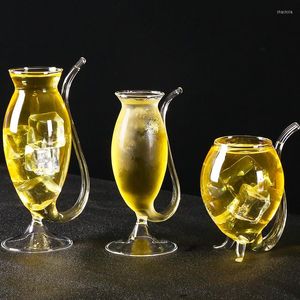 Copos de vinho Criativo 193ml/300ml/340ml Devil Red Glass Cup de copo transparente de copo com palha de tubo para beber para o bar da festa