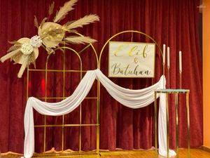 Parti Dekorasyon Lüks Düğün Evlenmiş Arka Çekme Diy Yapay Çiçek Sıralı Balon Kemeri Moda İşareti Hang Rack Arka Plan Metal Sahne Çerçevesi