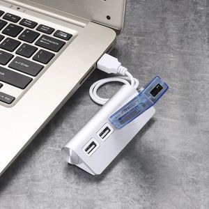 4-Ports Alüminyum USB 2.0 HUB Adaptör Taşınabilir Veri Aktarma Şarj Konektörü MacBooks PC için 11 inç korumalı kablo ile