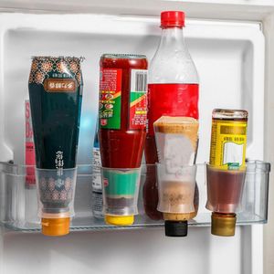 Depolama Şişeleri 2 PCS Kutu Tutucular Mutfak Organizatörü Bezi Şişe Raf Buzdolabı Dondurucu Raf