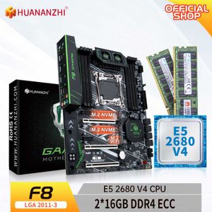 HUANANZHI F8 LGA 2011-3 Motherboard com Intel XEON E5 2680 V4 com 2 16G DDR4 RECC conjunto de kit de combinação de memória NVME SATA USB