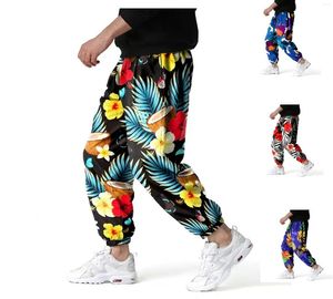 Erkek pantolon bohem tarzı erkekler harem pamuk hip hop adam yoga spor pantolon çiçek baskı çizgisi gevşek bol pantolon erkek hortum hk06