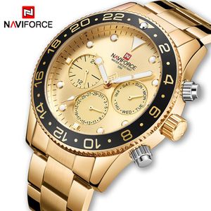 Naviforce Top Lüks Marka Erkekler Spor Saatleri Erkekler Kuvars 24 Saat Tarih Saati Moda Moda Sıradan Altın Su Geçirmez Wirst Watch287x