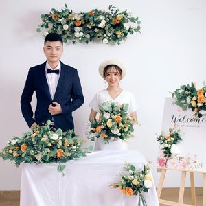 Dekoratif Çiçekler Yapay Gül Çiçek Dekorasyonları Düğün Partisi Dış Mekan Sahne Düzeni Arka Plan Süslemeler Malzemeleri