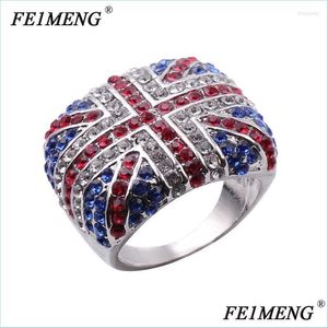 Кластерные кольца кластерные кольца прибытие британского кольца флага Марк логотип Великобритания панк -рок для женщин мужские ювелирные украшения хип -хоп anelclu dhlbe