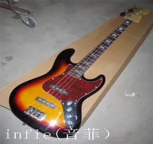 F Sunburst Jazz Bass 4 String Elektrik Bas Gitar Stokta Satıyor