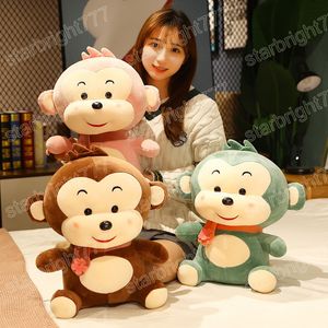 23-50cm Güzel Maymun Peluş Oyuncaklar Kawaii Hugging Bebekler Doldurulmuş Yumuşak Hayvan Maymun Eşarp Ev Dekoru Hediyesi Çocuklar için