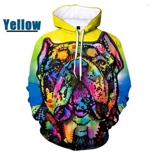 Erkek Hoodies 2022 Moda Unisex Komik Köpek 3D Baskı Erkekler/Kadın Sevimli Pitbull Boyalı Üstler Grafik Sweater