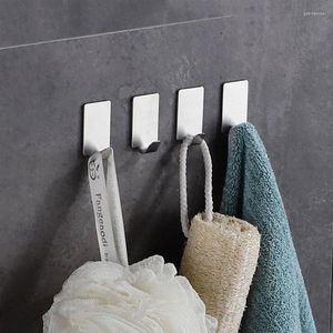 Kancalar 6/12 PCS Yapışkan Paslanmaz Çelik Havlu Rafları Mutfak için Duvar Banyo Kendi Kendinden Yapışkan Çok Amaçlı Askı
