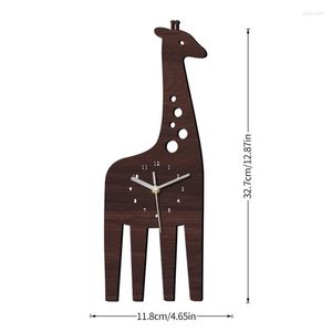 Wanduhren Giraffe Holzuhr Hängende Digitale Holz Stille Zeit Für Kinderzimmer Kinder Kindergarten Dekor Großhandel