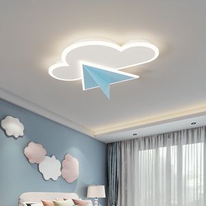 Детская комната мультфильм самолет потолочный свет теплый романтический мальчик и девочка комната современные минималистские творческие облачные лампы спальни