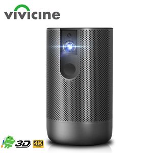 Projektörler VIVICINE Yükseltilmiş Taşınabilir Android 7.1 Full HD 1080P 3D Ev Sineması Projektörü 1920x1080p Wifi LED Video Oyunu Proyector Beamer 221102