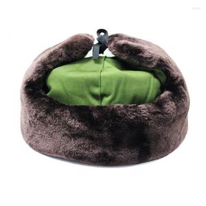 Bandanas lei feng şapka açık kayak kalınlaşmış kış erkek ve kadın depolama kapağı rüzgar geçirmez sıcak kulak koruması yeşil pamuk etiketi