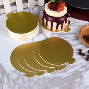 100 Adet 8 cm Yuvarlak Kek Tahtası Mousse Pad Kart Tatlı Pişirme Pasta Tepsi Düğün Doğum Günü Partisi Dekoru için Kek Araçları