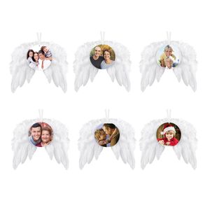 Novo ornamento de sublimação de asas de penas de madeira em branco para sublimação de natal asas de anjo z11
